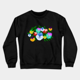colorful pansies, violets, pansy, viola Crewneck Sweatshirt